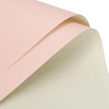 10 Pcs Double Sided Color Flower Wrapping Paper Milk White+Pink 22.8"x22.8" W...