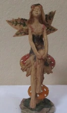 Axicon World Imports Garden Fairy Sitting On Mushroom 9" Tall