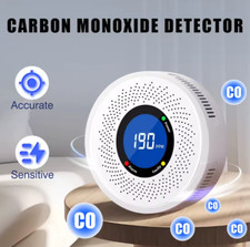 ✅Dispositivo di ALLARME monossido di carbonio rilevatore FUMO Display LCD✅ NUOVO