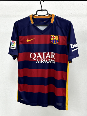【希少】FC Barcelona Nike サッカー2015/16Ｍサイズ Fc Barcelona 2015-2016 Home Soccer Jersey Barca Nike Shirt Size M