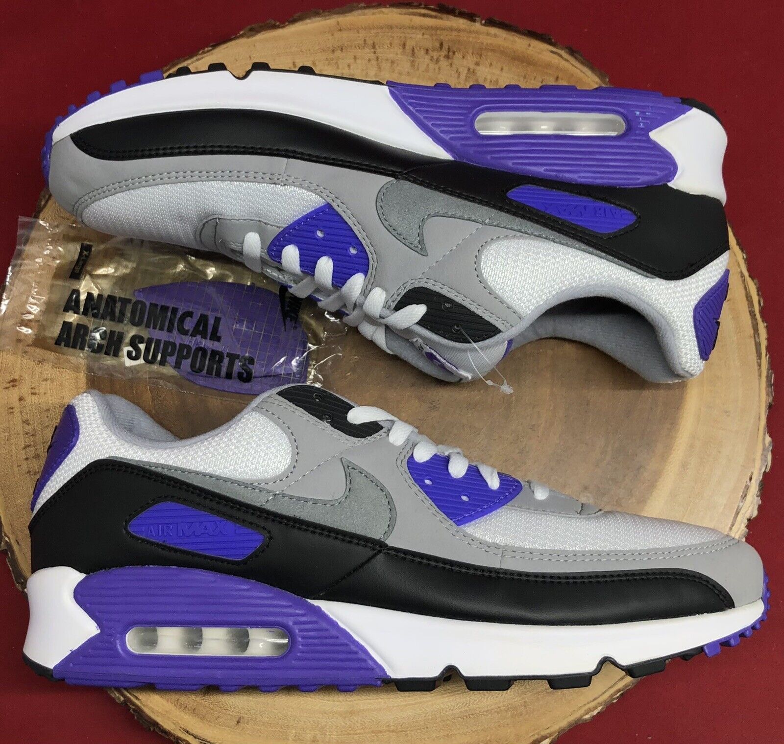 NIKE AIR MAX 90 RECRAFT HYPER GRAPE PURPLE WHITE PARTICLE GREY SIZE 14