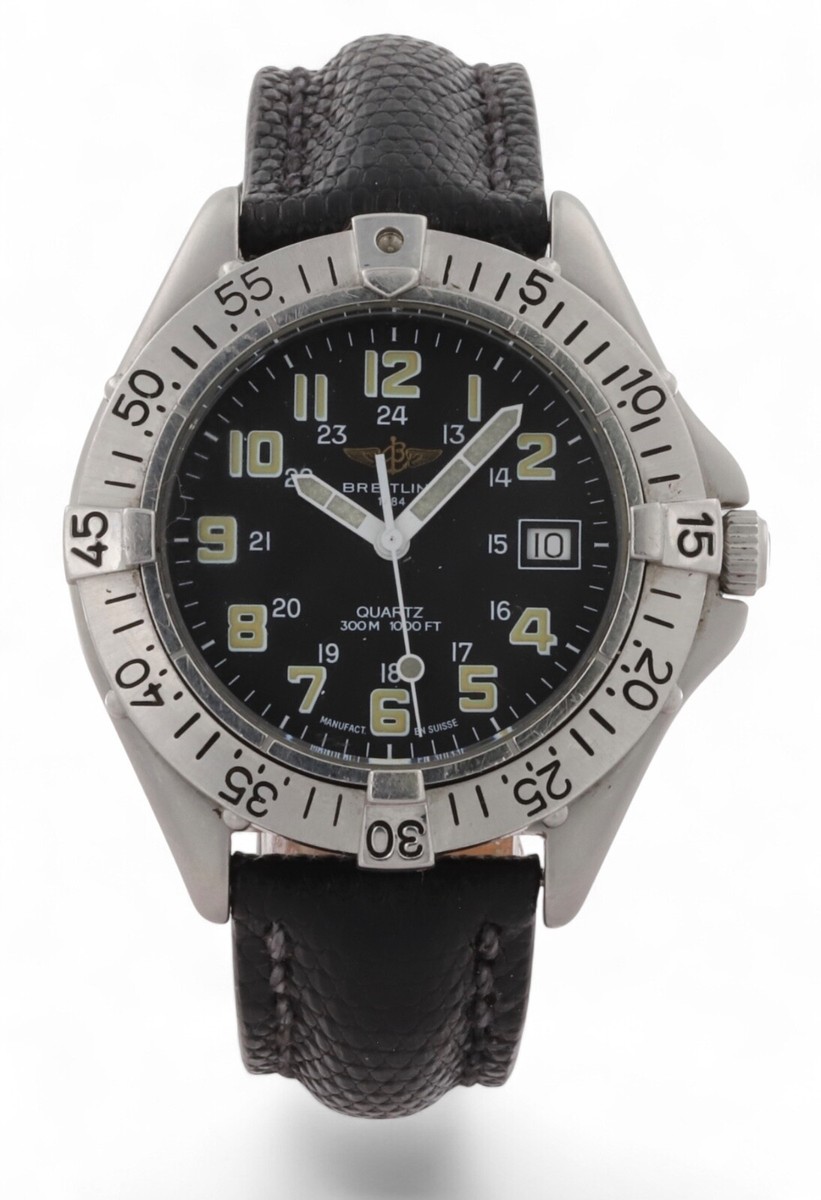 BREITLING Colt Quartz - Black Dial - 38mm - Black Lizard Leather
