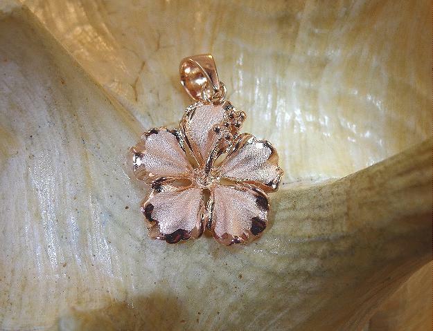 Rose plated hibiscus charm Rose plated hibiscus charm