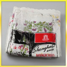 altes seltenes Vintage antik Art Deco Porzellan 70er Jahre wei&szlig;e Blumen 13x Taschent&uuml;cher