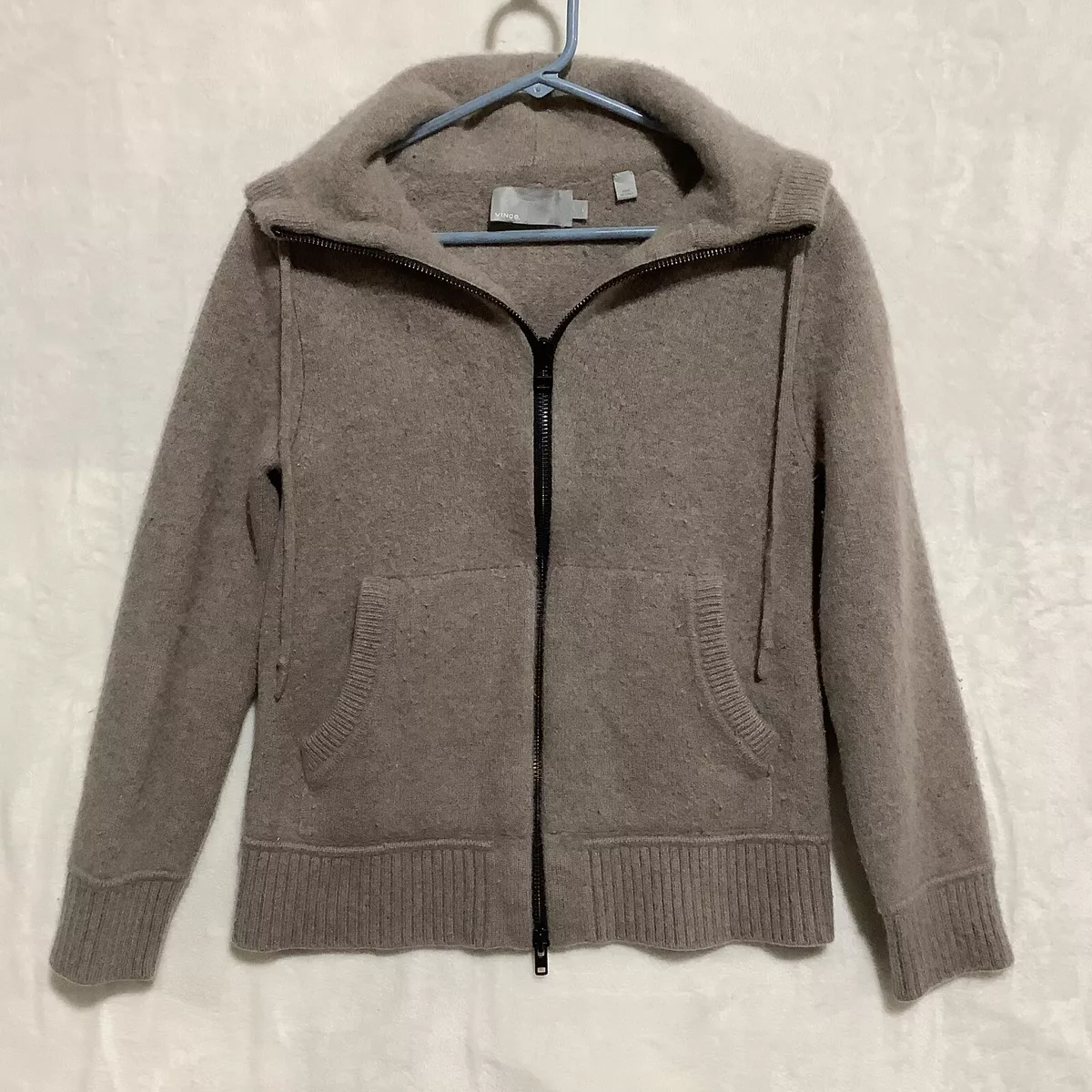 Vince cashmere top zip hoodie