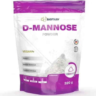 BIOTARY D-Mannose Pulver – 2000 mg Tagesportion – 320 g – mit Vitamin C