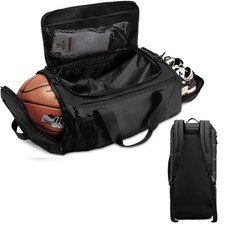 Basketball Bag with Ball Holder and Shoe Compartment, Convertible Sports Gym ...