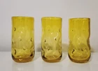 Vintage Blenko Glass Jonquil Yellow Tumblers 3 6" Perfect Condition