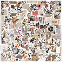 Set Von 120 Vintage Sticker, Vinyl Wasserdicht, Scrapbook ZubehöR FüR Laptop, Wa