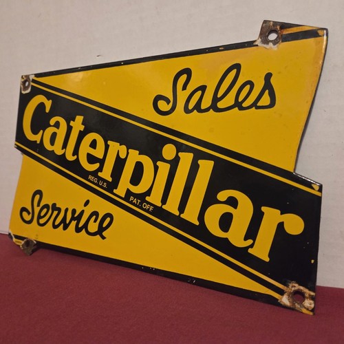 VINTAGE RAUPE TRAKTOREN 12" PORZELLAN VERKAUFSSERVICE GAS ÖL SCHILD - Bild 3 von 7