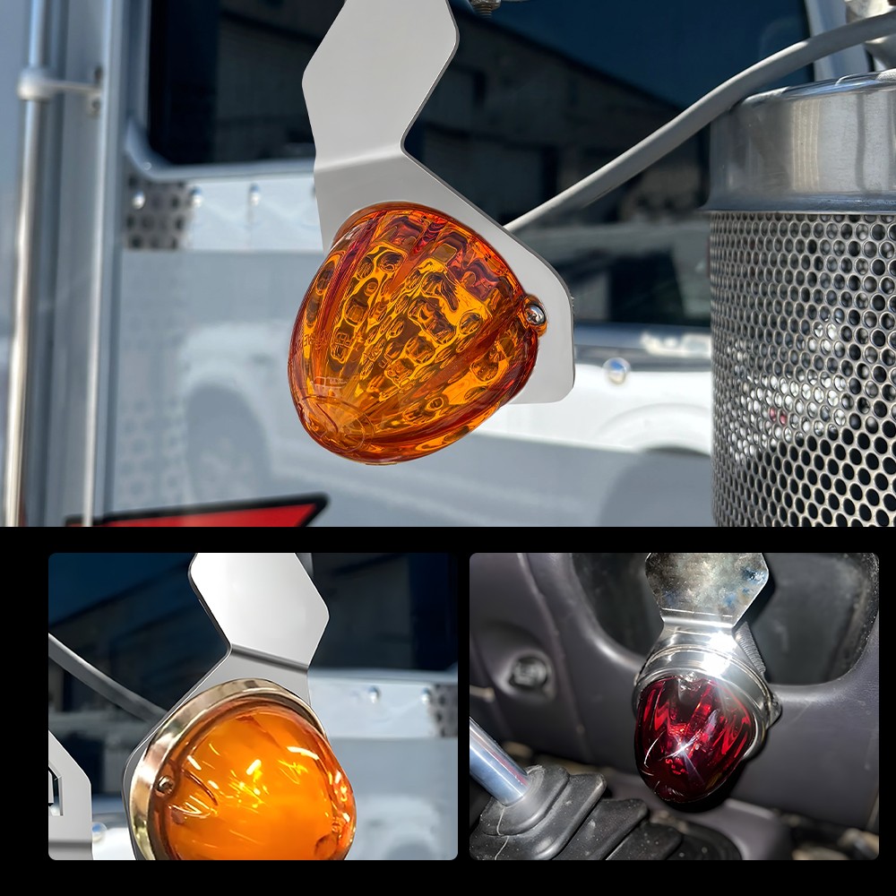 Watermelon Mirror Turn Angled Signal Chrome Bracket Stainless- Light Not Include