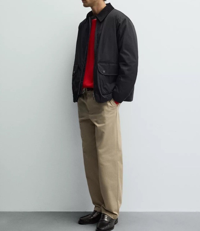 Zara Man Contrast/Cord Collar Parka Jacket - Size Medium - RRP £79.99 image 6
