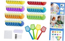 Sight Word Swat 56 Pcs Fly Dry Erase Cards - 4 Fly Swatters - Educational
