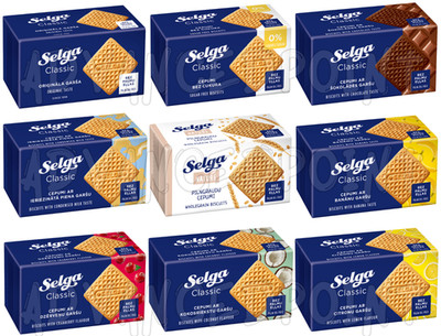 Selga Latvian Cookies 3x180g (12.7oz) European Biscuits Classic Chocolate Lemon