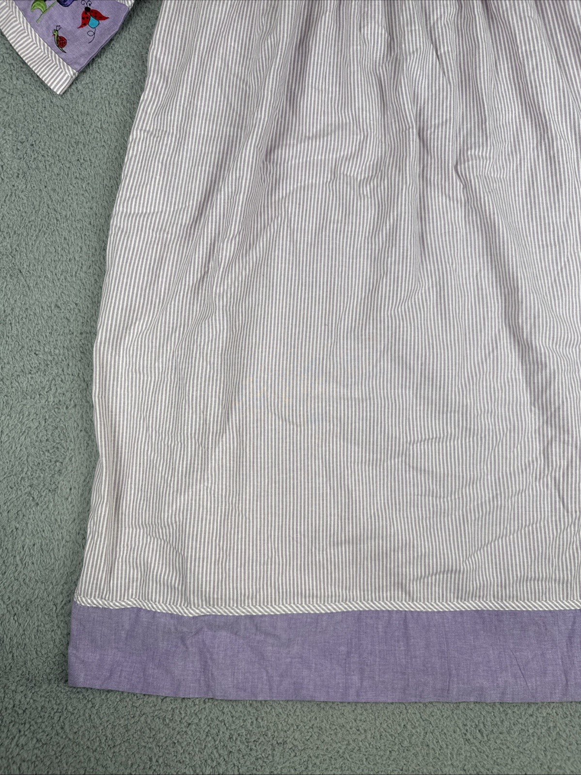 Quacker Factory Size S House Dress Purple Embroidered Garden Flowers Butterfly