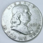 1963 D Franklin Silver Half Dollar-90%  Silver- Circulated Coin #7785
