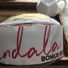  1 Skein Lion Brand Yarn 125-1221 Mandala Bonus Bundle Yarn/Yeti/1181 yd/New