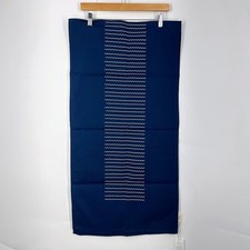 Navy Wavy Line Embroidered Table Runner