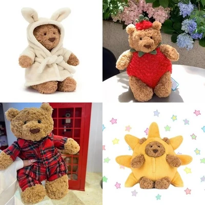 26CM JellyCat Bathrobe Bartholomew Bear Toys Bathrobe Bartholomew Bear Dust Bag