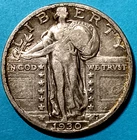 1930 SILVER STANDING LIBERTY QUARTER 25¢ 96-Year-Old Coin