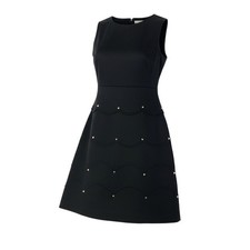 38a15 VALENTINO Rockstuds Sleeveless Dress Back Zip Size 8 Black Used AYAN-0