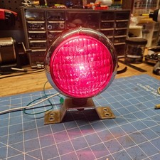 Vintage Unity Mfg Co H1 Red Glass Light 5  Working 12volt For Rat Rod