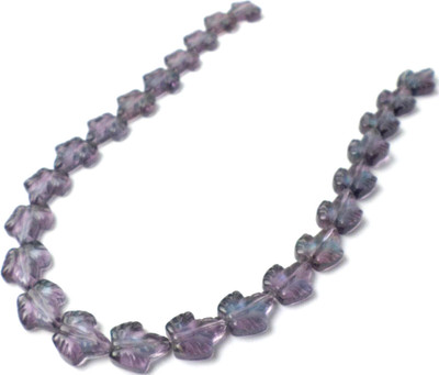 14'' Strand 24 Purple w/Aqua Blue Swirl Glass Iris Flower Top Drill Beads 16x14mm