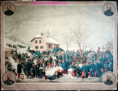 PL207 - LITHOGRAPHIE Entrée de l'armée Bourbaki aux Verrières (Suisse) 1871 - Photo 1/4