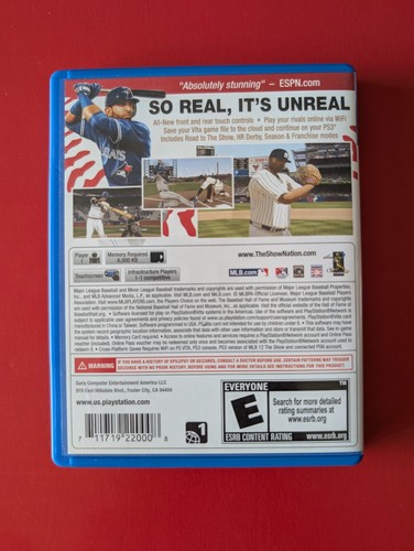 MLB '12 The Show Sony PS Vita PSVita Game CIB Tested Authentic - Picture 2 of 6