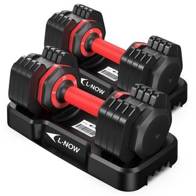 50 Lbs Adjust Dumbbells 2 Pack 25lb Full Metal Iron Adjustable Weights Dumbbells
