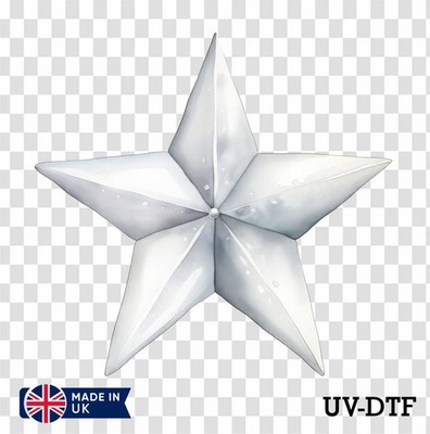 Gray Star UV DTF Aufkleber - Glas Laptop Becher Tasse xq917