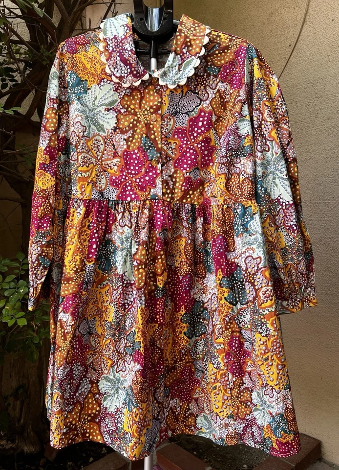 Vestido Kika Vargas X Target Anenome Talla Grande 2X Babydoll Floral Abstracto Usado en Excelente Condición Foto 3 de 4