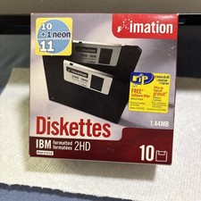 New IMATION 3.5" Floppy Disks Diskettes 10 Pack IBM Formatted 1.44MB 2HD