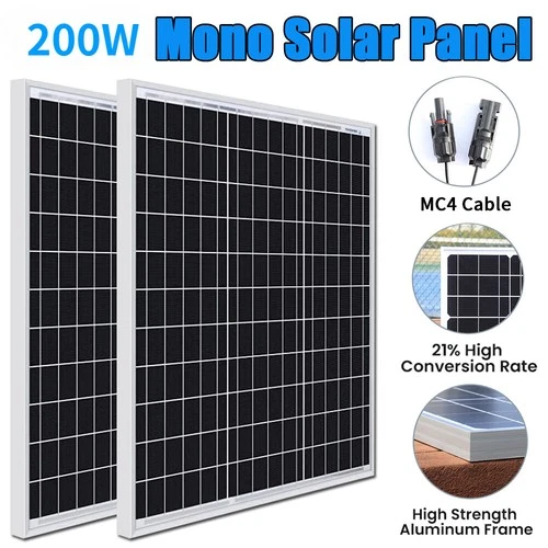 100W 200W Watt Solar Panel 12V Mono High Efficiency PV Home RV Roof Off Grid US