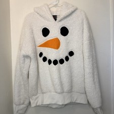 Fluffy Snowman Holiday Pullover Hoodie S S Holiday Factory Size M