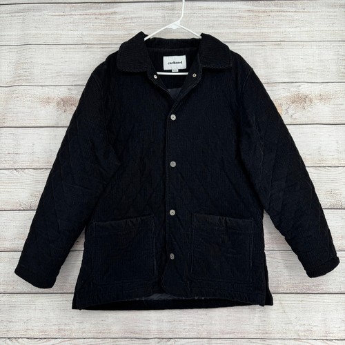 Cacharel, Cacharel Quilted Corduroy Jacket Mens Medium Black Lined Snap Down
