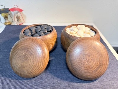 Go Stones Clam Nachiguro Igo Bowls Japanes Board Game Black & White Set Size 32