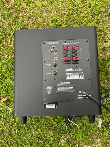 Polk Audio TL1600 Subwoofer Powered Sub Black Home Theater Power Tested
