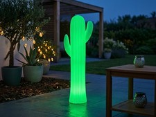 Gro&szlig;e ausgefallene LED Solar Stehlampe Outdoor Kaktus Gartendeko mit Farbwechsel