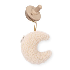 Pacifier and Lovey Set; Detachable Plush Moon and Coordinating Toast Silicone Pa