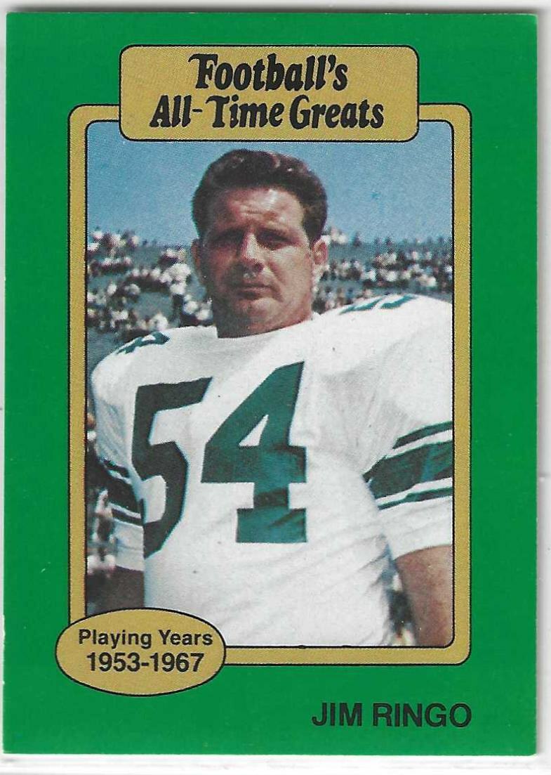 1987 Hygrade Football's All-Time Greats #NNO Jim Ringo Packers Syracuse HOF