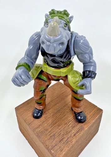 Vintage Playmates 1988 TMNT Hard Head Rocksteady Action Figure Not Complete