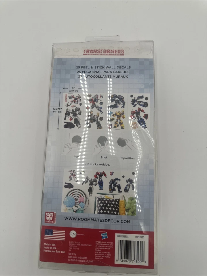 Transformers "Más de lo que parece" calcomanías de pared-arte de pared 25 piezas Despegar/pegar Foto 2 de 3