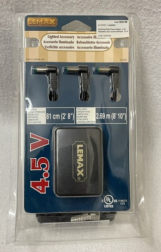 Alimentatore Lemax 4.5V Con 3 Uscite, Spina Fissa, Colore Nero - Per Luci E Alimentatori Della Collezione Spooky Town - Dimensioni 275x4.6x5 Cm, Codice 94567