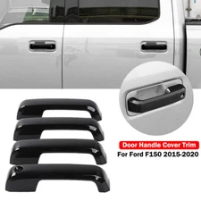 4pcs Exterior Door Handle Cover Trim Bezel Decorate for Ford F150 2015-20 Black
