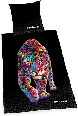 Jaguar Artistique Bettwäsche glatt Satin bunt by P.D. Moreno Baumwolle 135 x 200