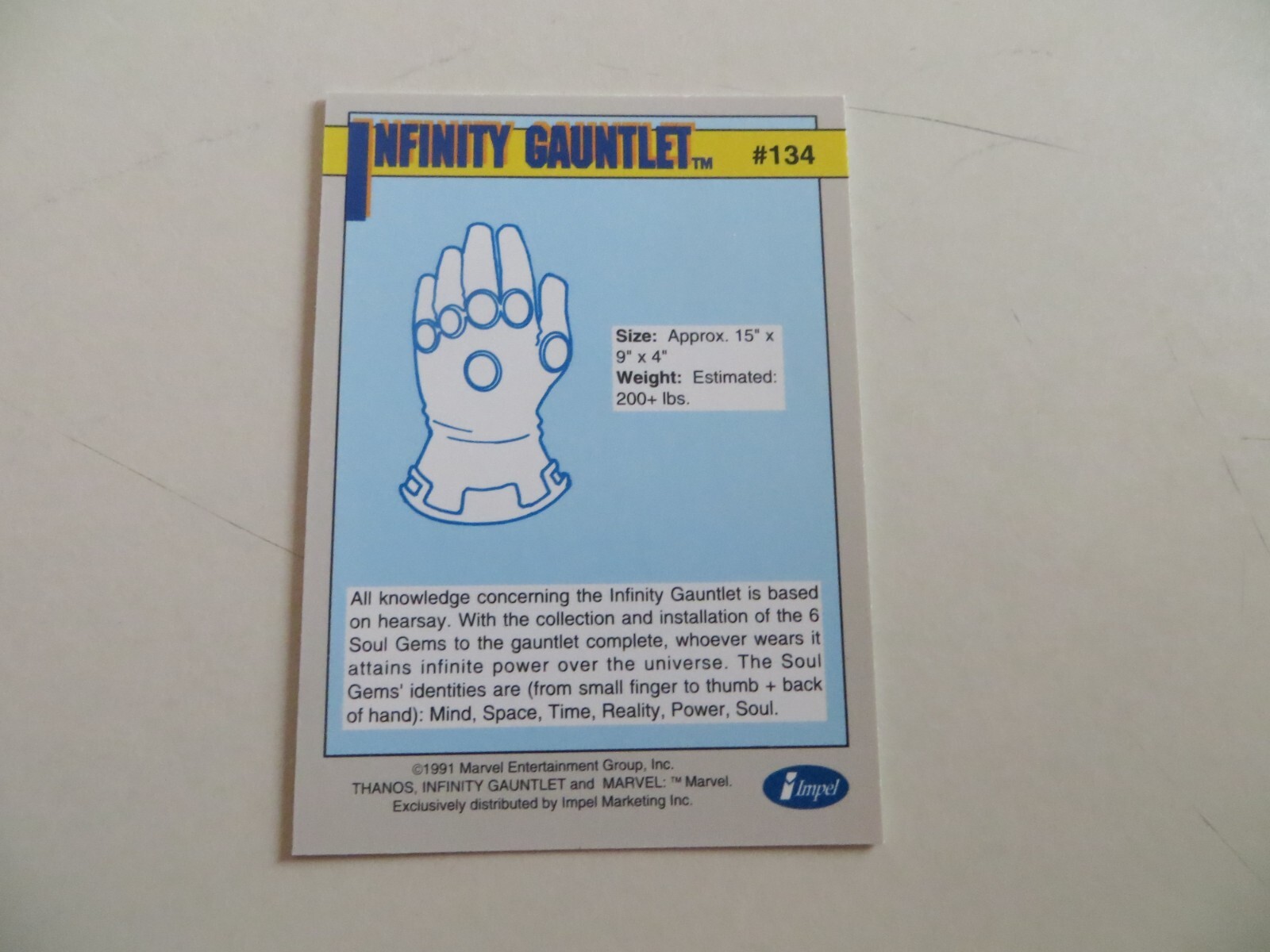 1991 MARVEL UNIVERSE I1 THANOS CARD # 134 SIGNED CREATOR JIM STARLIN ...