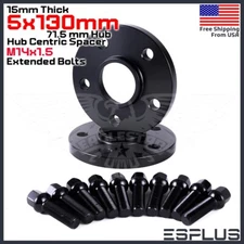 2x 15 mm Thick HUB CENTRIC WHEEL SPACER 5X130 CB 71.5mm 14x1.5 FIT Porsche Audi