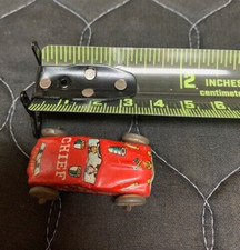 TIN-LITHO Tiny MINIATURE VEHICLE - RED FIRE CHIEF - MADE IN JAPAN Metal 1950s