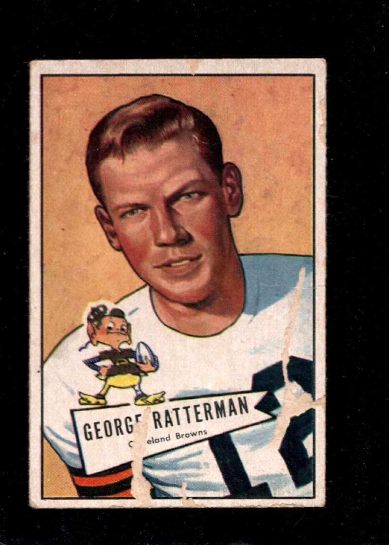 George Ratterman #111 Football Cards 1952 Bowman Small trading card — raw and PSA graded price guide